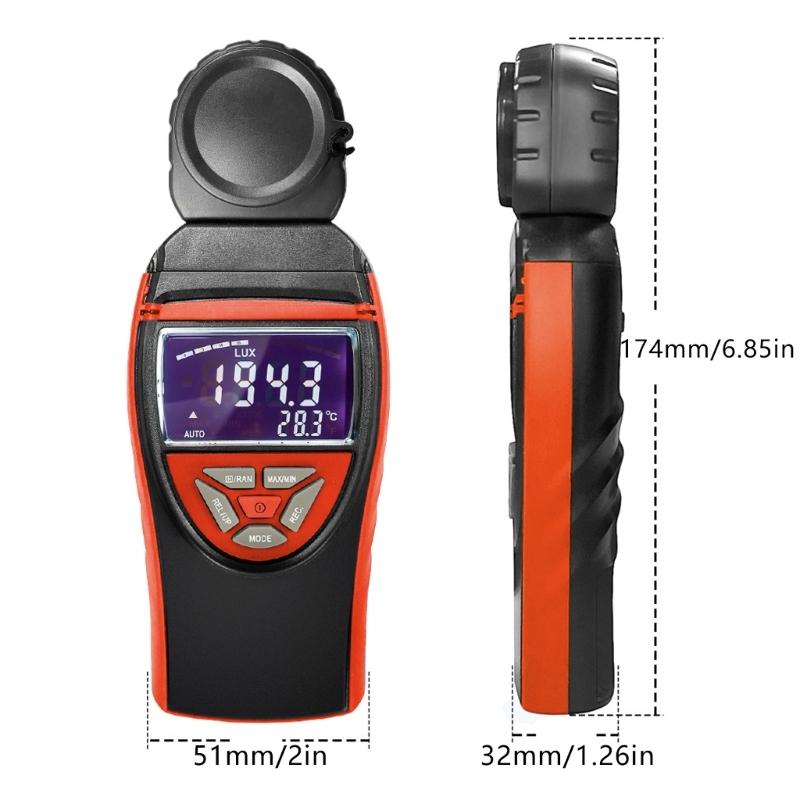 Professional Light Meter With LCD Screen Multiple Unit Conversion Illuminance Measure Device for Workplace Measurements