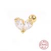 S925 Sterling Silver Piercing Ear Bone Stud Ear Nail Small Gold Ball Threaded Ear Stud Zircon Body Earrings Earrings