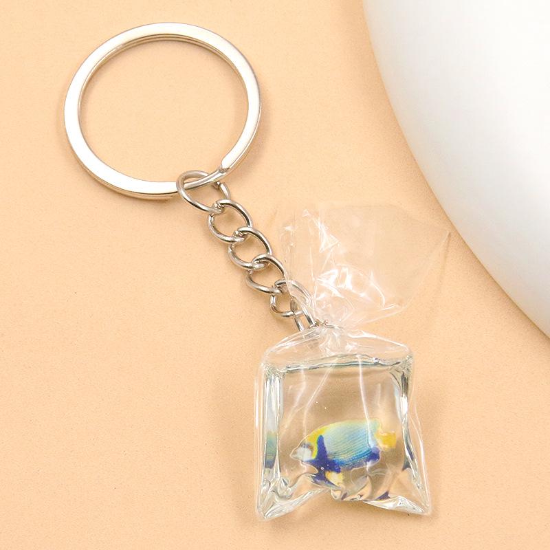 28 Styles 28x90mm DIY Transparent Resin Goldfish & Clownfish Keychain Pendant Ornaments