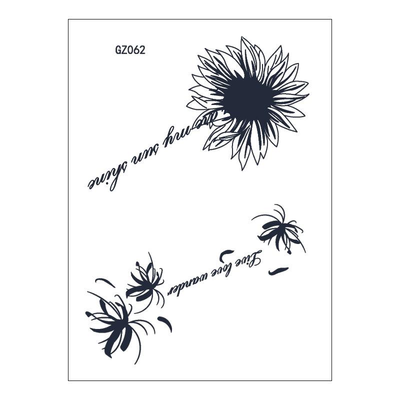 Beauty Stickers Plain Flowers Herbal Tattoo Stickers Waterproof Anime Cartoon Geometry Lasting Juice Tattoo Stickers