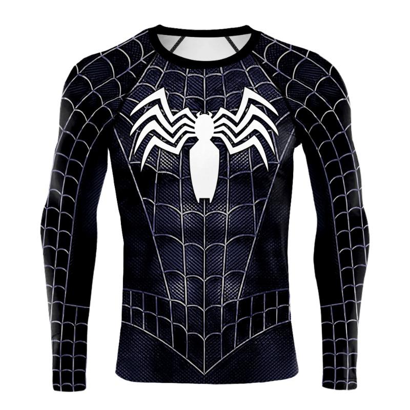 3D Printed Men's Long Sleeve T-shirt Superhero Tee Casual Loose Fitness Sports Tops Street Clothes