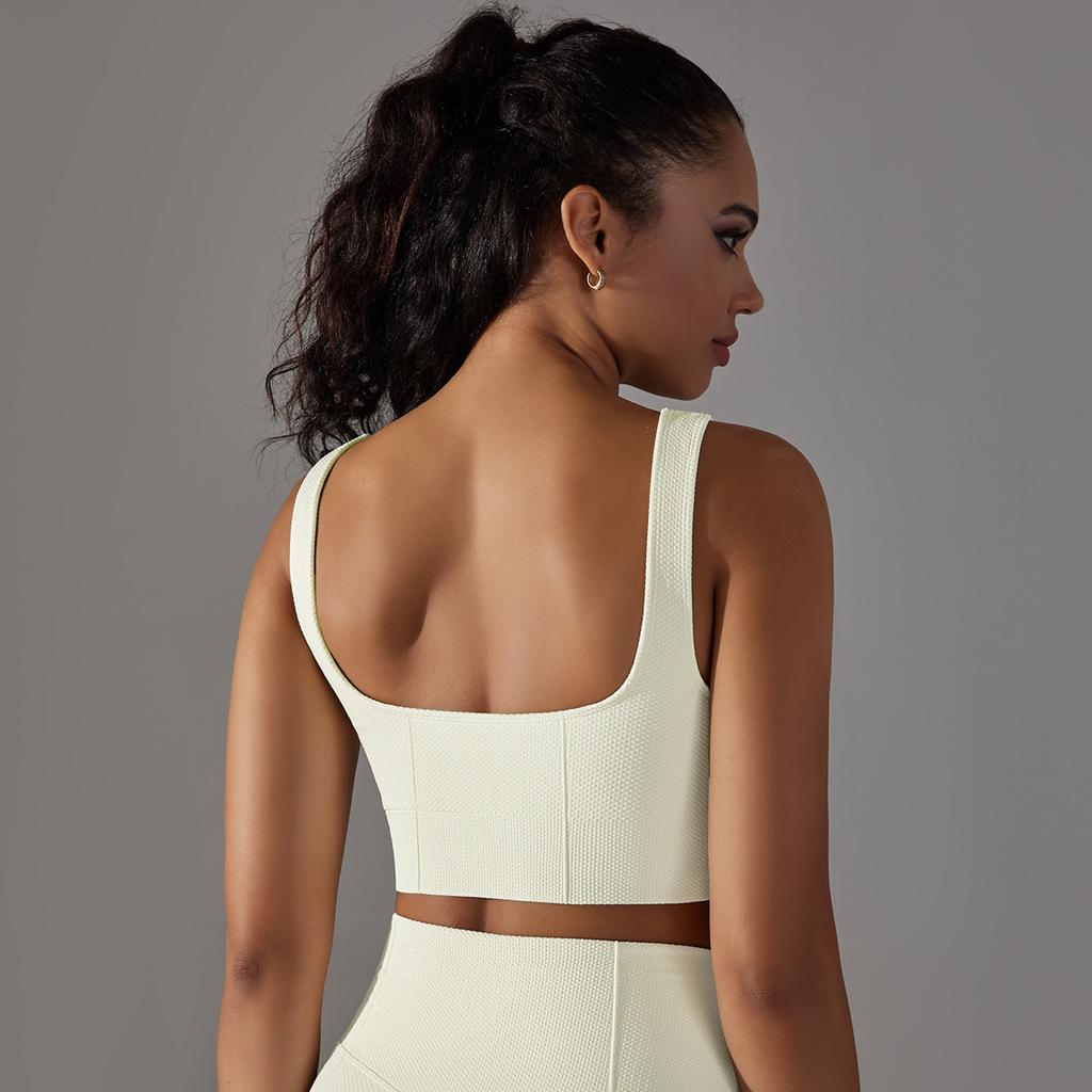 New Seamless Knitted Solid Color Dot Suspender, Beautiful Back Bra, Sports Running Fitness Suit, Vest For Women