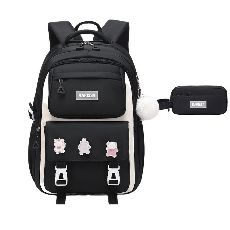 

Набор рюкзака и пенала для защиты позвоночника ученика начальной школы L чёрный