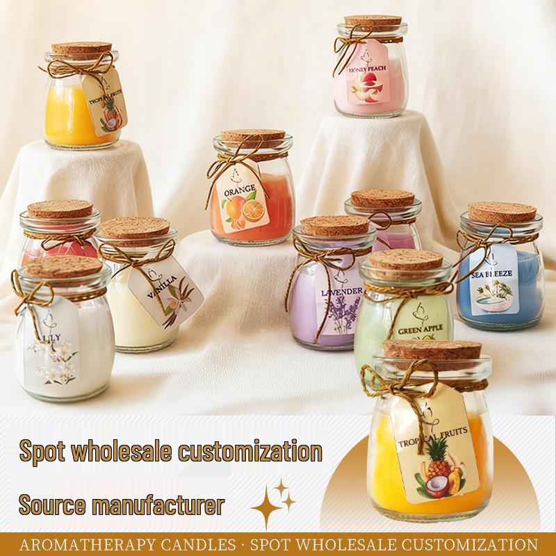Fruit-Scented Aromatherapy Pudding Cup Candle - Colorful Home Decor Piece 56*73 мандариновый