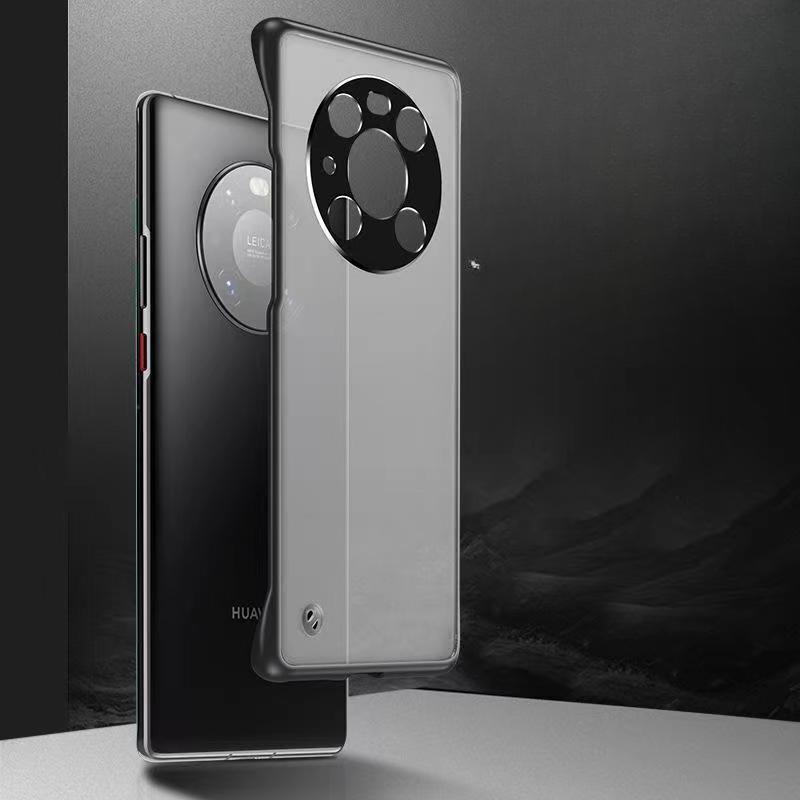 Suitable for Huawei Mate60 Borderless Phone Case, Magic5 Fine-hole CD-patterned Metal Lens Ring, P60Pro Hard Case