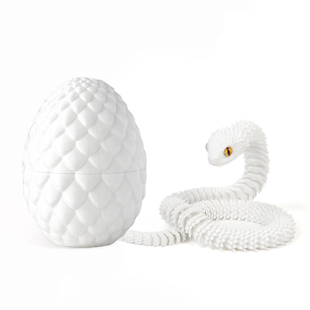 3D Printed Snake Egg Action Figure Toys Creative Stress Relief Rotatable Desktop Ornament Gift for Kids Adults