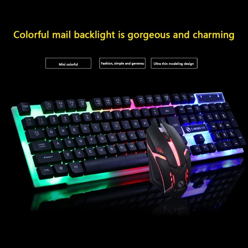 Computer Replacement Accessories GTX300 USB Wired 104 Keys RGB Backlight Gaming Mouse Keyboard Combos Set Gifts for kids
