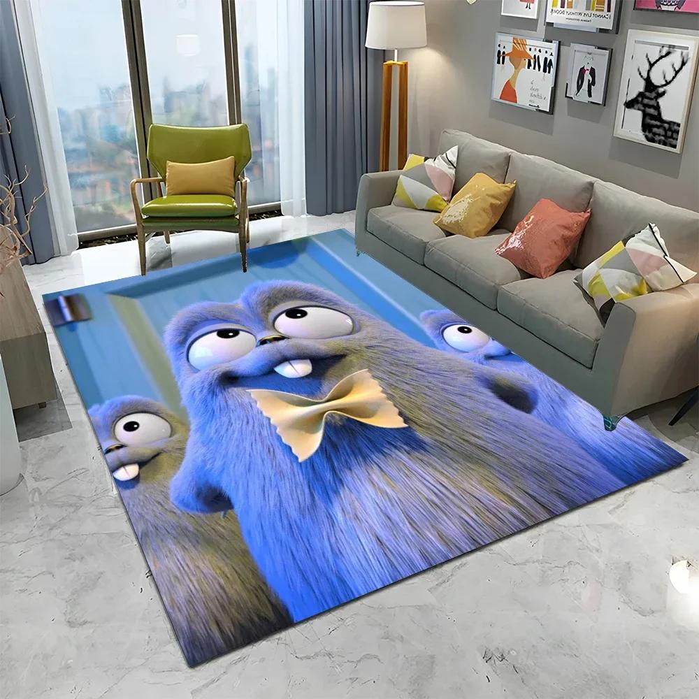 3D Kreslený koberec Grizzy a lemingové pro domov, obývací pokoj, ložnici, pod pohovku, rohožka, dekorace, dětský koberec, protiskluzová podložka na podlahu