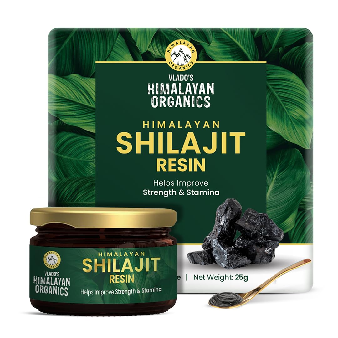 

Vlado s Himalayan Organics Чиста смола мумійо 25г Упаковка для Енергії, Сили, Витривалості, Працездатності, Витривалості, Максимальної Потужності