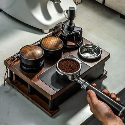Household Solid Wood Coffee Storage Box Double-layer Large Capacity Coffee Powder Can Utensil Sorting and Storage Box