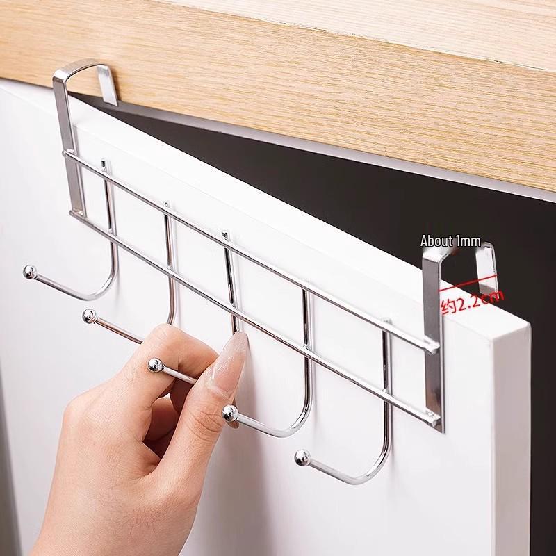 Stainless Steel Over-Door Towel & Clothes Hook Rack