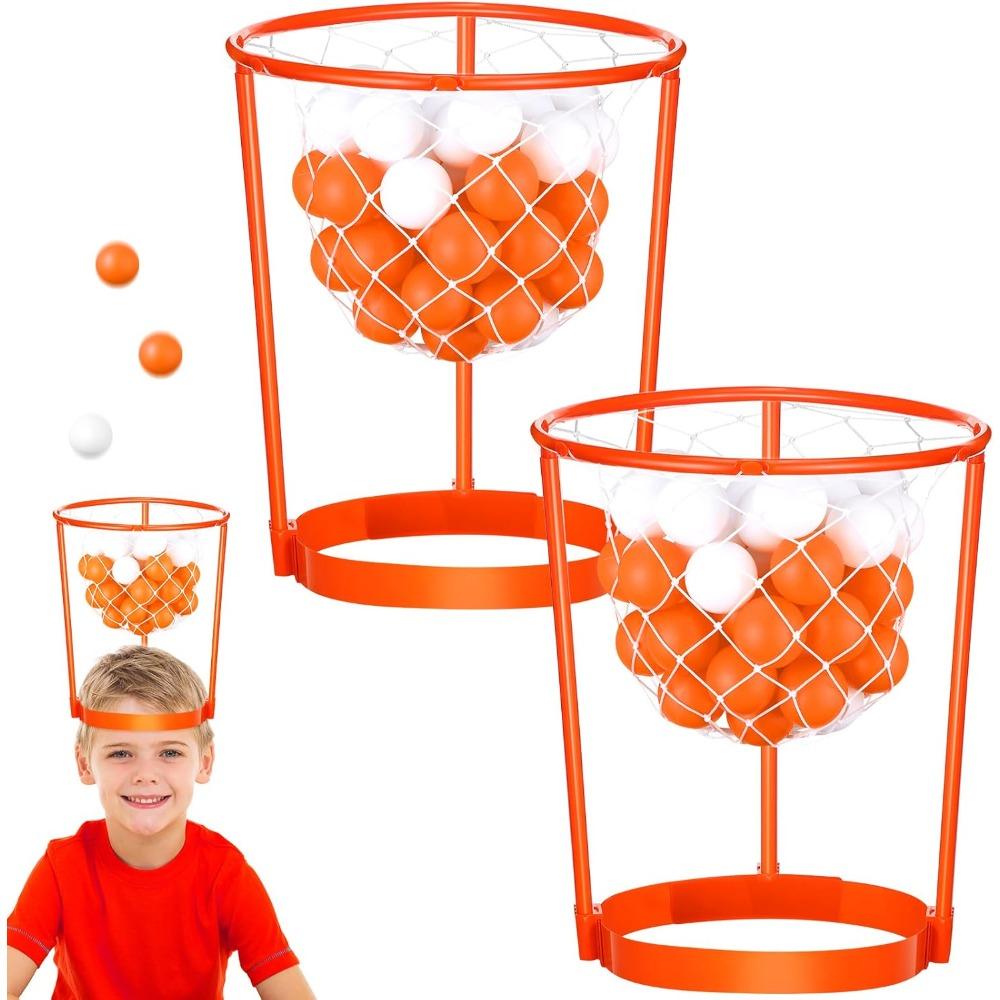 Zestaw 2 obręczy na głowę do gry w koszykówkę, kosz, siatka, opaska na głowę, żart, prezenty świąteczne dla dzieci i dorosłych, święta Bożego Narodzenia, urodziny, karnawał