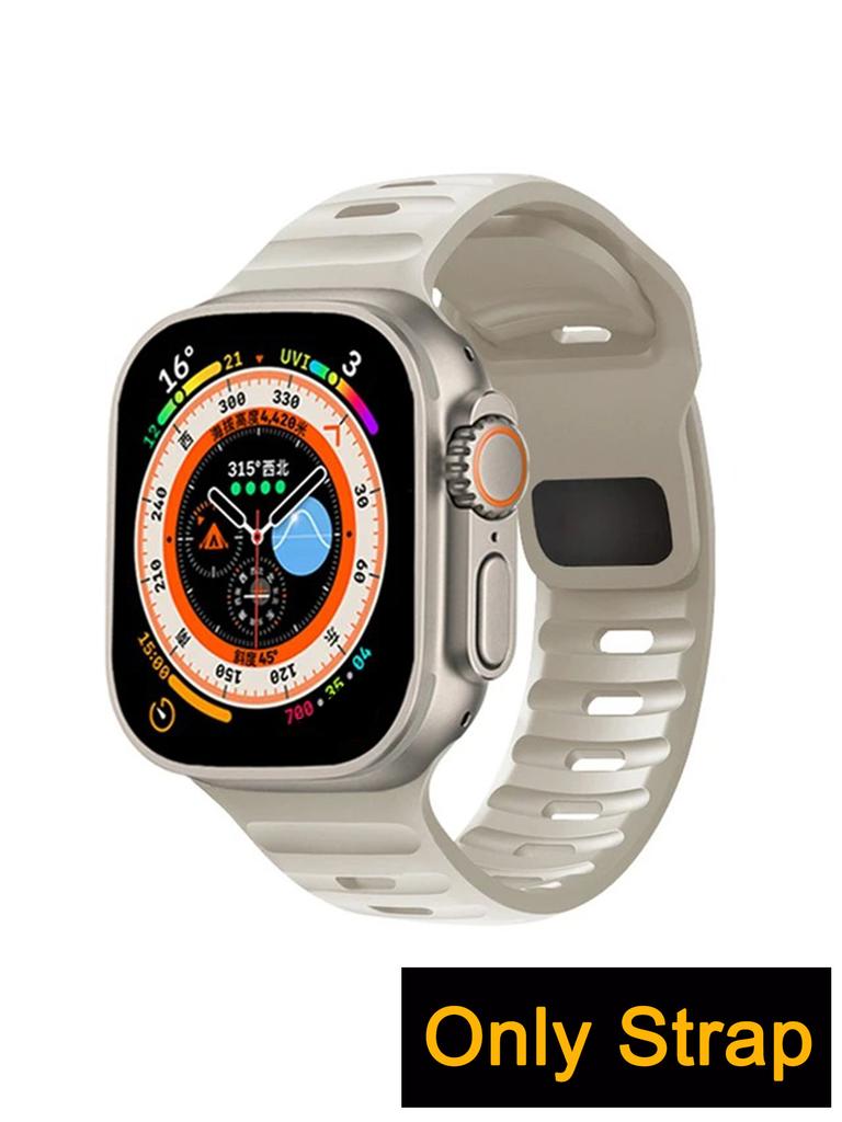 1Pc Sport Band Compatible with iWatch Series 11 10 9 8 7 6 5 4 Ultra 3 2 1 SE Soft Silicone Waterproof Replacement Strap