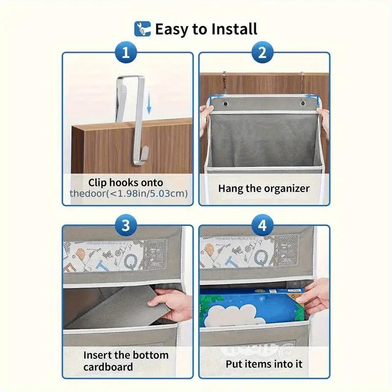 1PC Hanging Storage Bag with Pockets Over The Door Wall Mounted Storage Rack for Household Space Saving Hanging Organizer Home