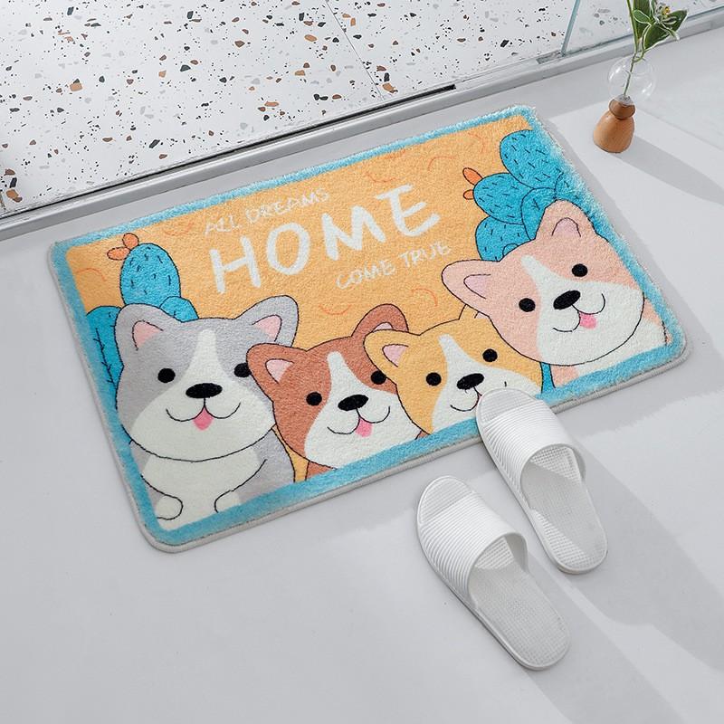 Absorbent Bath Mat Non-Slip Floor Rug Bathroom Kitchen Bedroom Entrance Soft Plush Carpet Cartoon Design