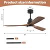 52-Inch Ceiling Fan with Light – incl. 6-Speed Remote Control, Reversible Function and Energy-Saving DC Motor