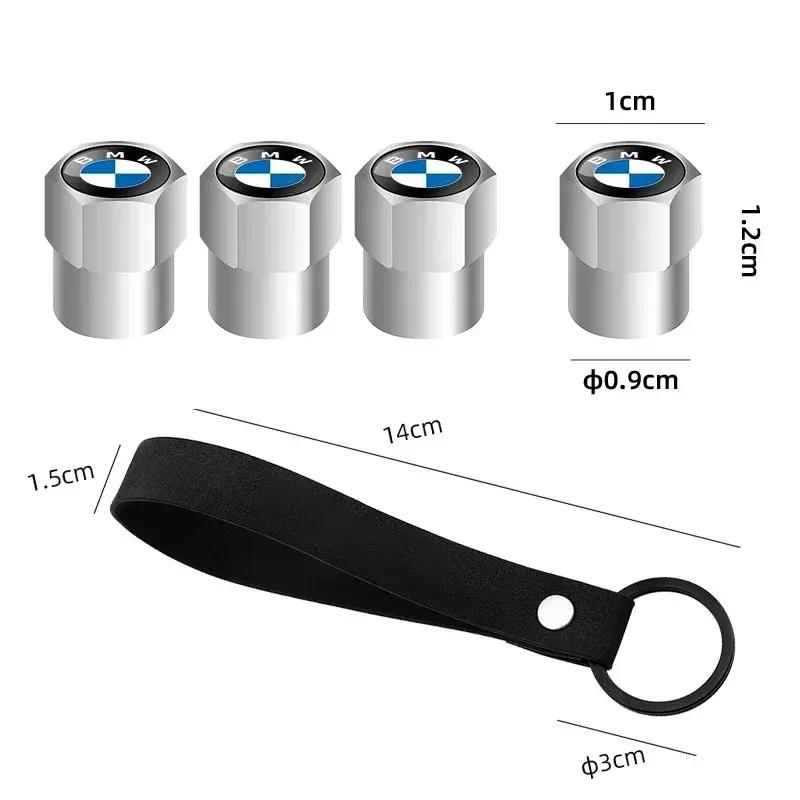 -Auto Wheel Tire Valve Stem Caps Cover Auto Suede Key Strap Key Ring Metal For BMW M M5 M6 X3 X5 X6 X4 E30 E39 E46 E60