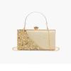 Borsa da sera da donna con strass intarsiati, texture di alta gamma, borsa a tracolla con catena per abito da sera