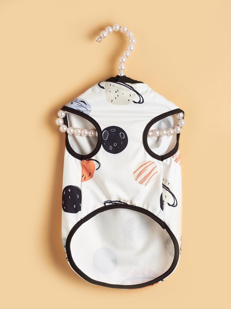 Pet Dog Hoodie, Cute Cosmic Planet Patterns Fashion Hooded Design, Soft & Breathable, Trendy Pet Apparel, Perfect for Puppy Cats