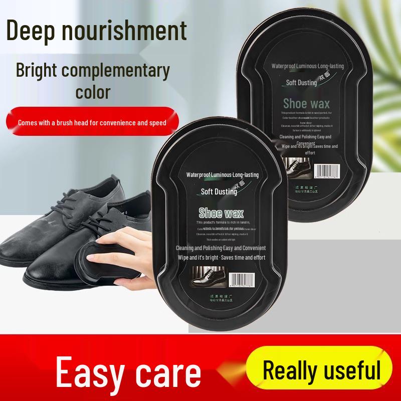 Universal Leather Care Kit: Colorless & Brown Shoe Polish, Brush, Sponge, Advanced Black Wax for Genuine Leather Shoes.