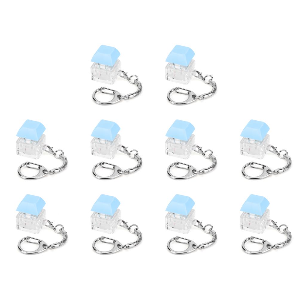 

Keyboard Fidget Keychain Decompression Toys Button Stress Relief(Light Blue)
