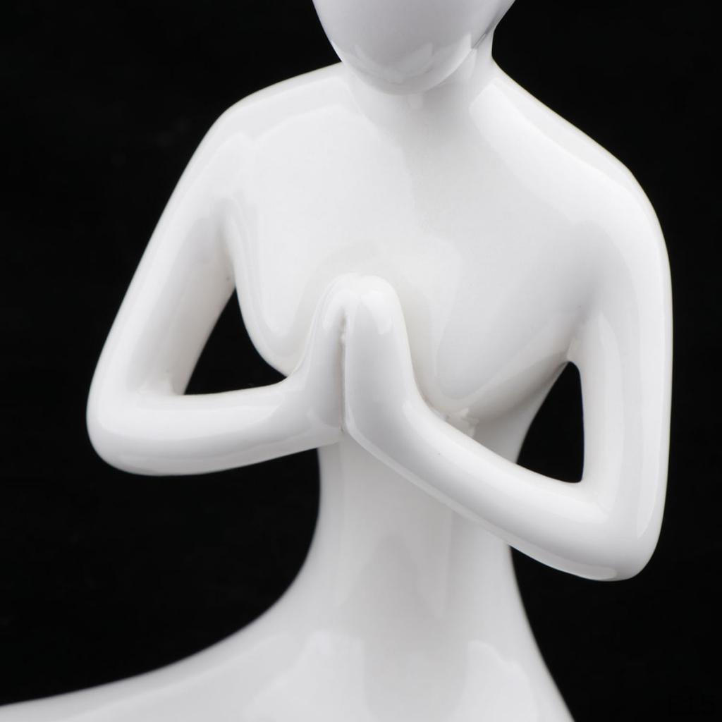 Abstract Art Ceramic Yoga Poses Figurine Porcelain Statue Different Home Ornament