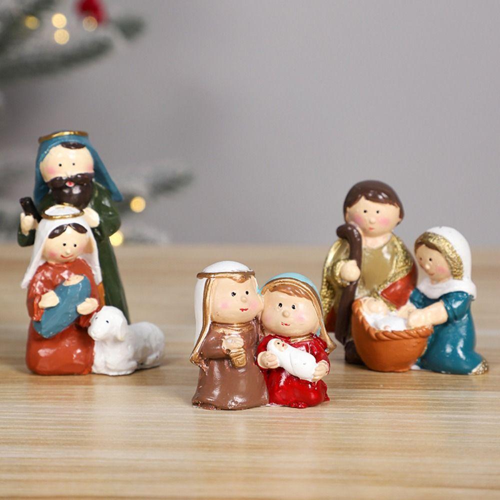 Virgin Mary Table Decoration Jesus with Manger Home Decor  Bookshelf