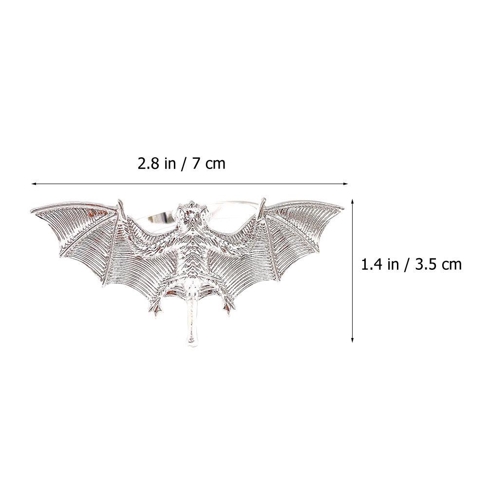 4Pcs Bat Napkin Rings Premium Alloy Spooky Dinner Decorative Tableware for Halloween Party Guest Dining Experience
