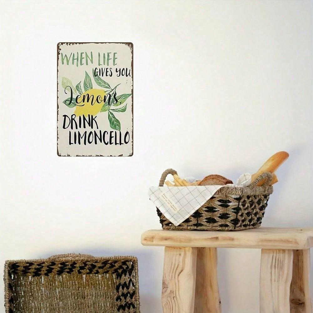Vintage Lemoncello Metall Wandkunst Schild