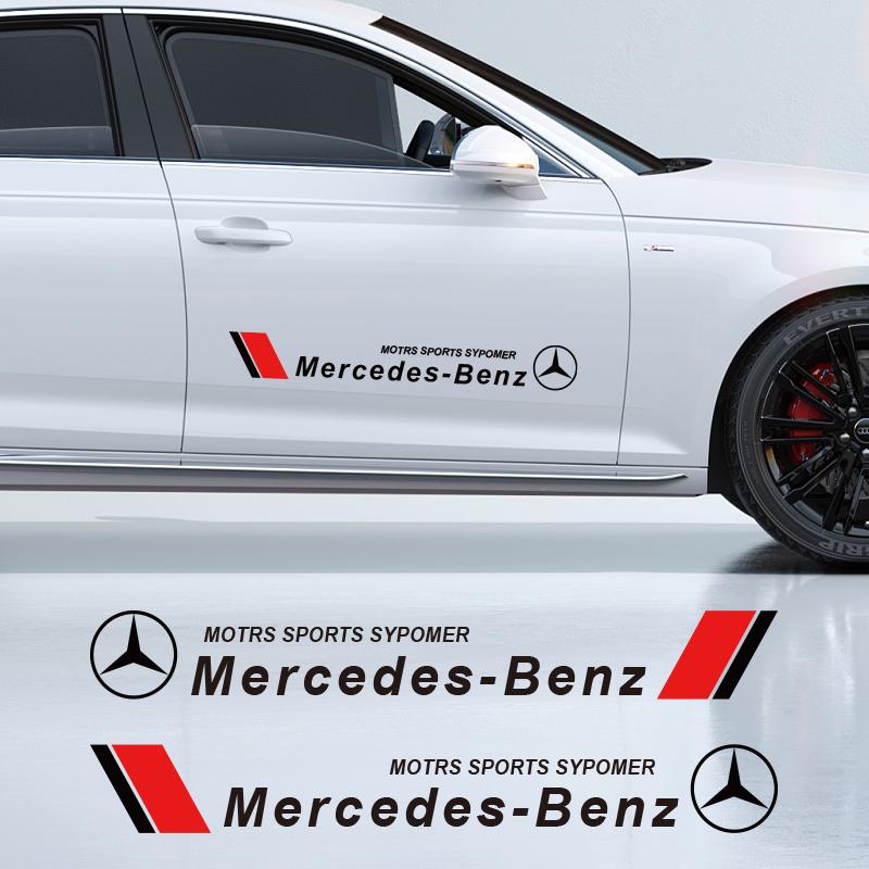 2pcs Car Badge Body Decoration Sticker Auto Accessories for Mercedes Benz Amg W204 W205 W212 W213 W221 W117 PC2