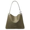 Christina Front Logo Cow Leather Tote Bag Tote Bag Shopping Bag Shoulder Bag Large Size Women's Olive Green