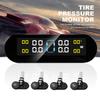 New Solar Power Wireless TPMS Car Tire Pressure Alarm Monitor System Auto Security Alarm Systems 4 Wheel Tyre Pressure Monitor