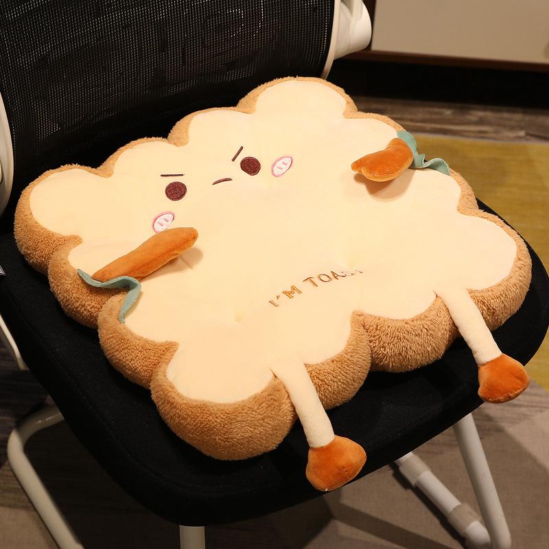 Office Cute Toast Seat Cushion - Floating Chair and Car Cushion for Buttocks