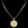 Horse Head Christian Pendant Necklace for Men Hip Hop Stainless Steel Rhinestone Animal Lucky Jewelry Gift for Boyfriend NZZZ498