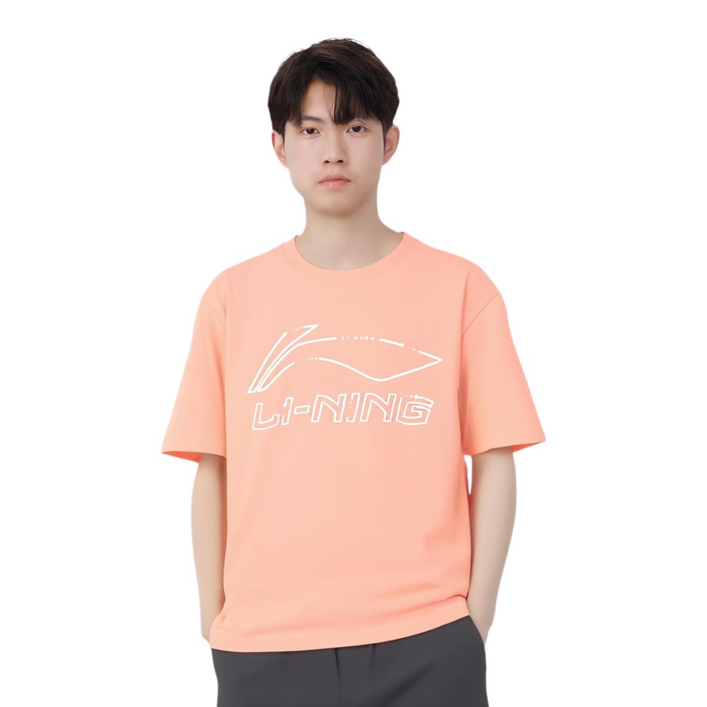 Li Ning Sports Lifestyle Series Logo Print Crew Neck T-Shirt Men Tops AHSSA51-3
