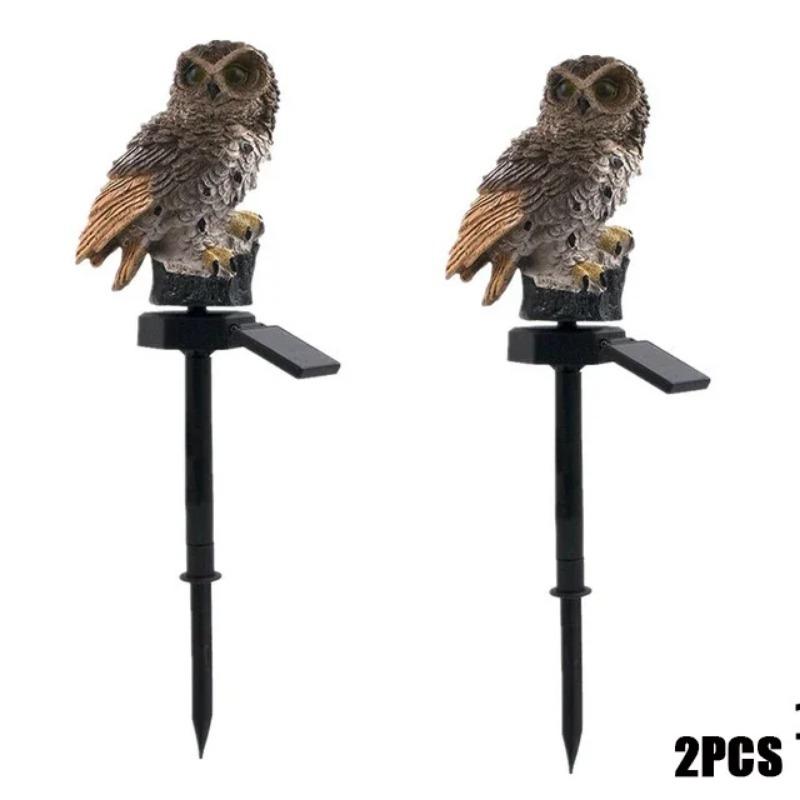 Solar Powered Owl Statue Light Outdoor Waterproof Light for Night Garden Hallowmas Lawn Patio Yard Pathway Fence Party Decor Lighting, with Stake