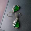 Retro Green Tourmaline Earrings: European & Korean Inspired Fashion Pendant Jewelry