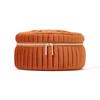 Francfranc Velvet Pleated Vanity with Dividers and Perfect for Cosmetic Storage Pouch, Small, Orange, Pockets,