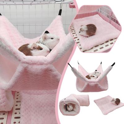 Small Animals Cages Hamster Hammock Guinea Pig Tunnel Small Pet Accessories Rats Ferret Hanging Bed Hamster House Sleeping Bag