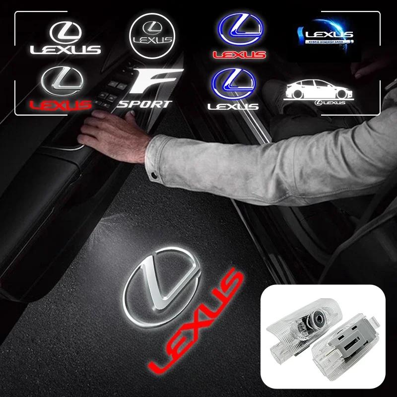 2 LED Car Door Logo Emblem Styling For Lexus LS600hL GX470 GX460 GX400 LX470 LX570 RX270 RX300 RX450h RX350h HYBRID NX300 IS200