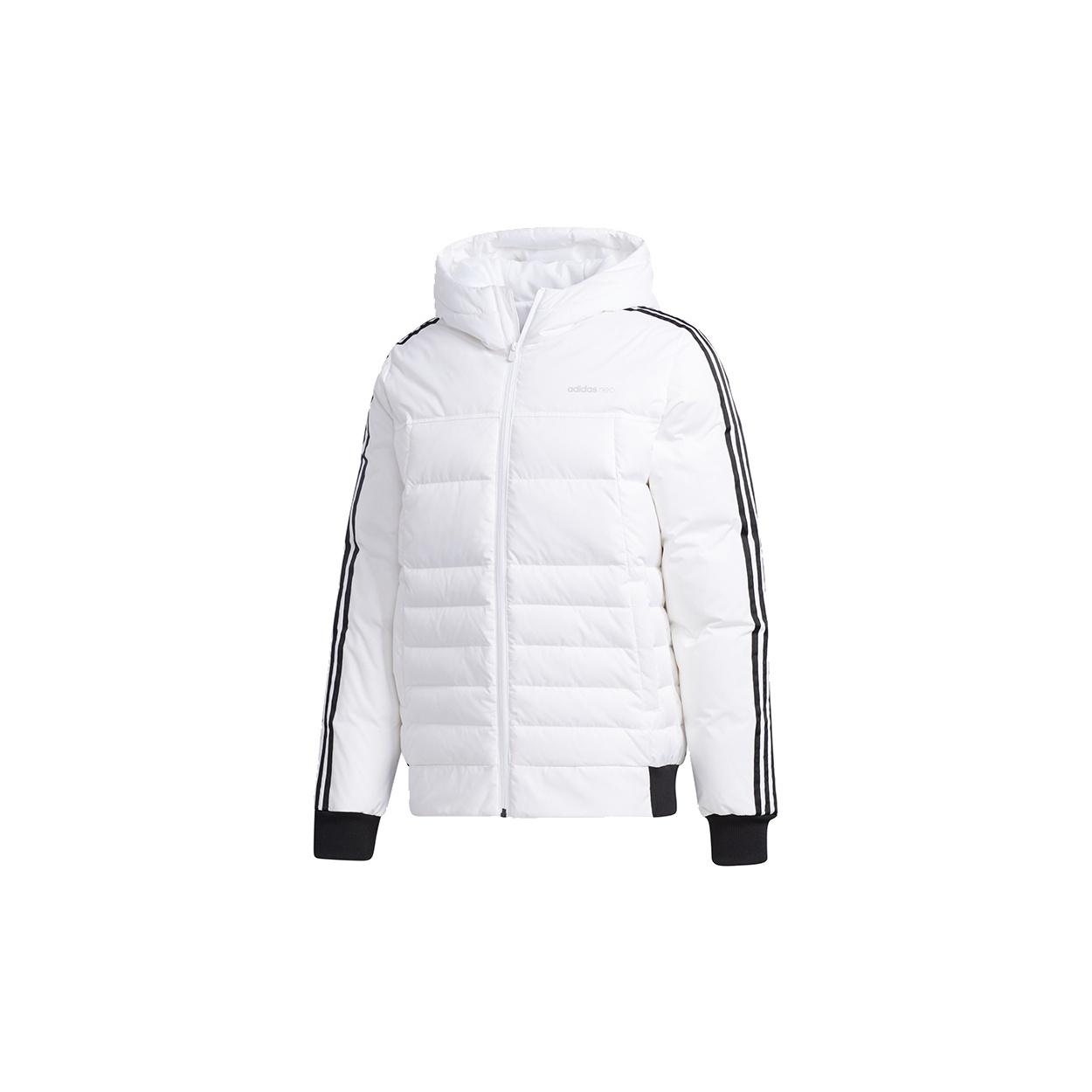 adidas neo M Sprt Dwn Puff Casual Sports hooded down Jacket White Men s GJ8864 S