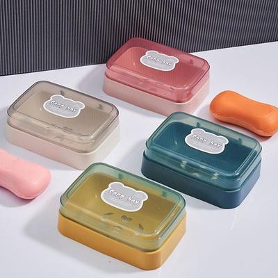Bathroom Soap Dish With Lid Home Plastic Soap Box Keeps Soap Dry Soap Dish Travel Portable Soap Tray Dish Storage Soap Container