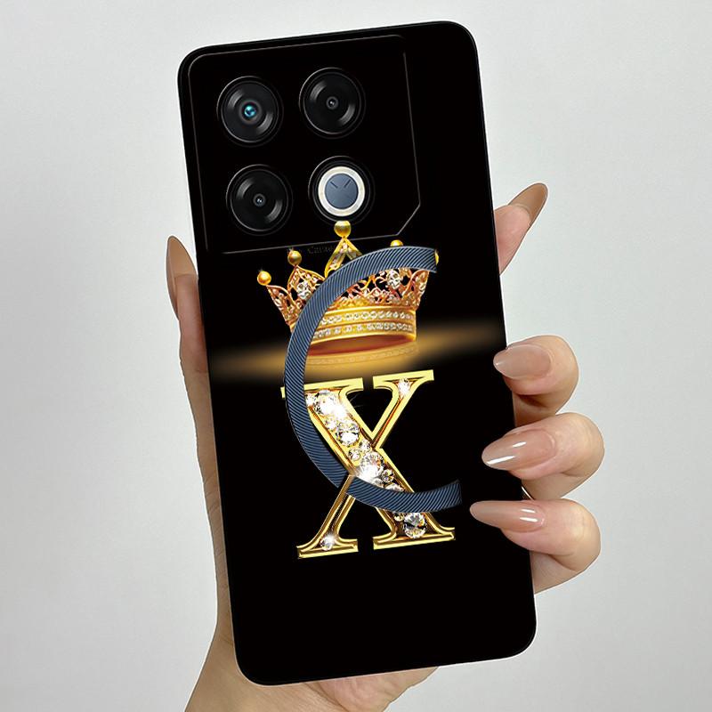 For Infinix GT 20 Pro Case Luxury Crown Letter Soft Silicone Back Cover For Infinix GT20 Pro GT20Pro Coque Infinix X6871 Fundas