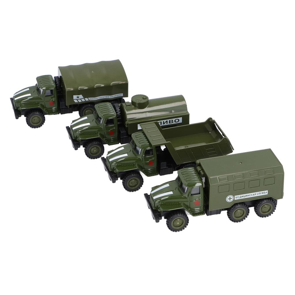 4pcs Mini Diecast Battle Car Simulation Pull Back Alloy Car Models Birthday Present Battle Car Truck