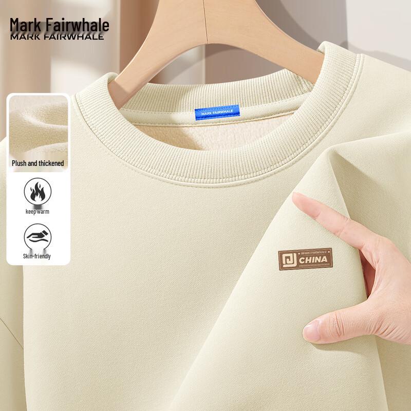 Mark Fairwhale Herren Winter Fleecegefütztes Rundhals-Sweatshirt