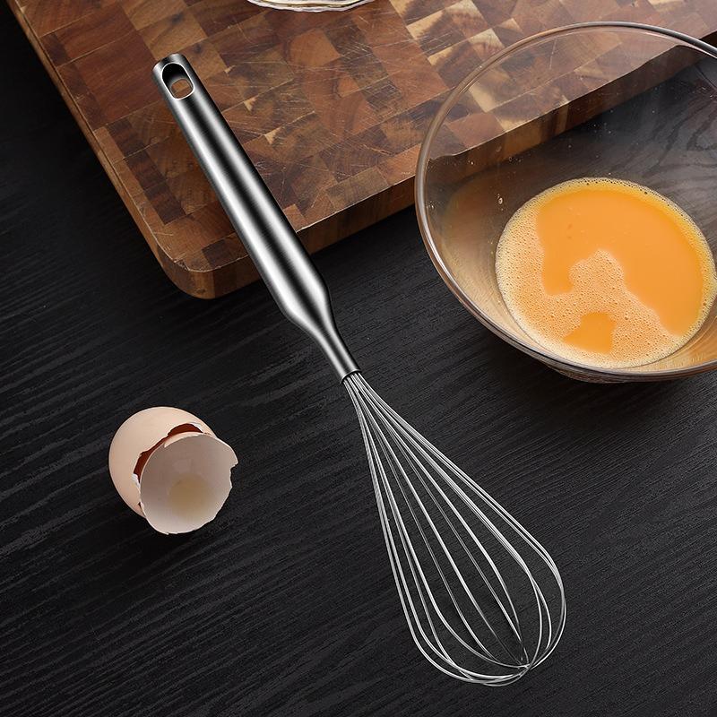 304 Stainless Steel Egg Beater Manual Mixer Handheld Home Stirring Baking Utensil Cream Whipping