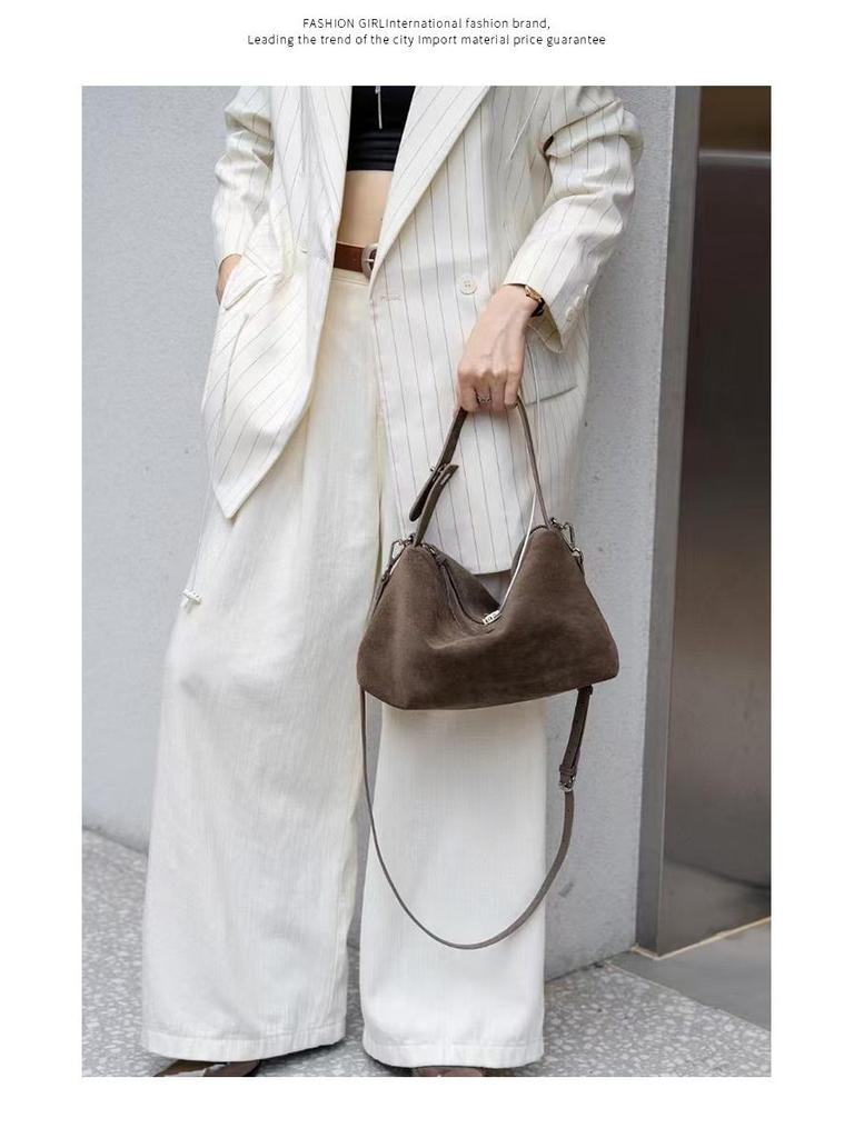 Damska 2025 Moda Koreańska Duża Pojemność Skóra Naturalna Matowa Skóra Bydlęca Torba Listonoszka na Ramię