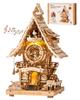 ROKR 3D Wooden Puzzle Hakko Clock with Cuckoo Chime and LED Precision Assembly DIY Creative Interior Home Atmosphere Living Gift Suitable for Kids and