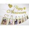 Happy Anniversary Party Decorations - Banner and Photo Banner for Wedding Party Decor