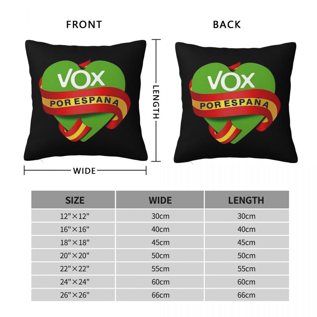 Espana Vox Logo Spain Political Party Spanish  Square Pillowcase Cushion Cover Pillow Case Throw Pillow Cover for Home Sofa